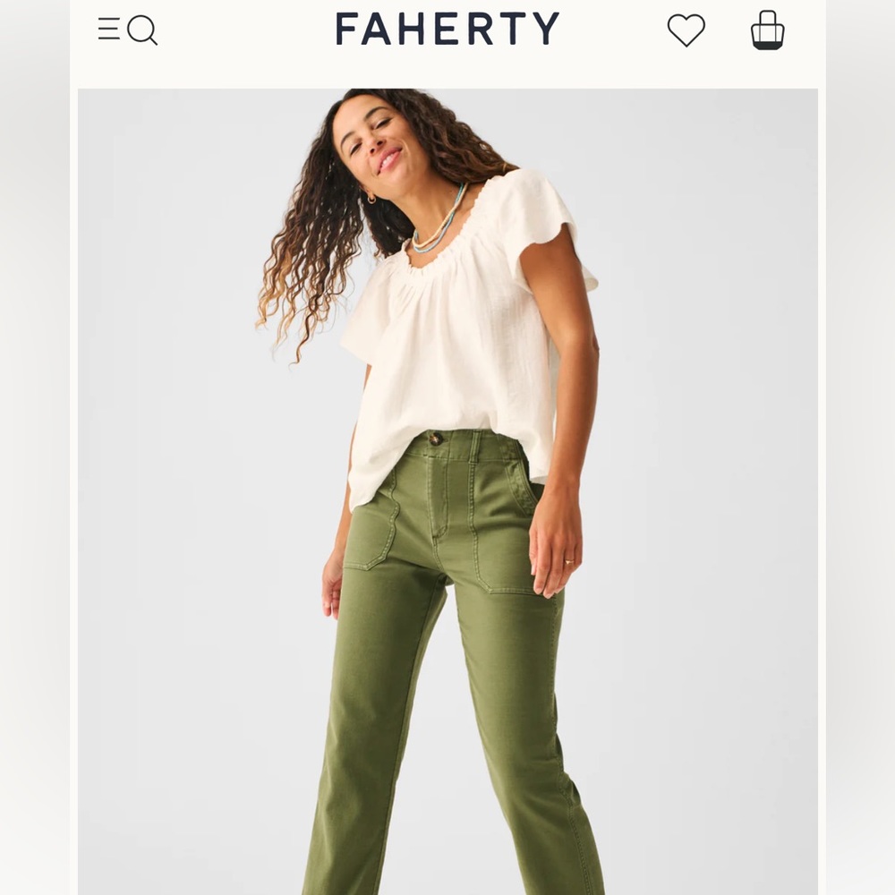 Faherty Army Green Pant